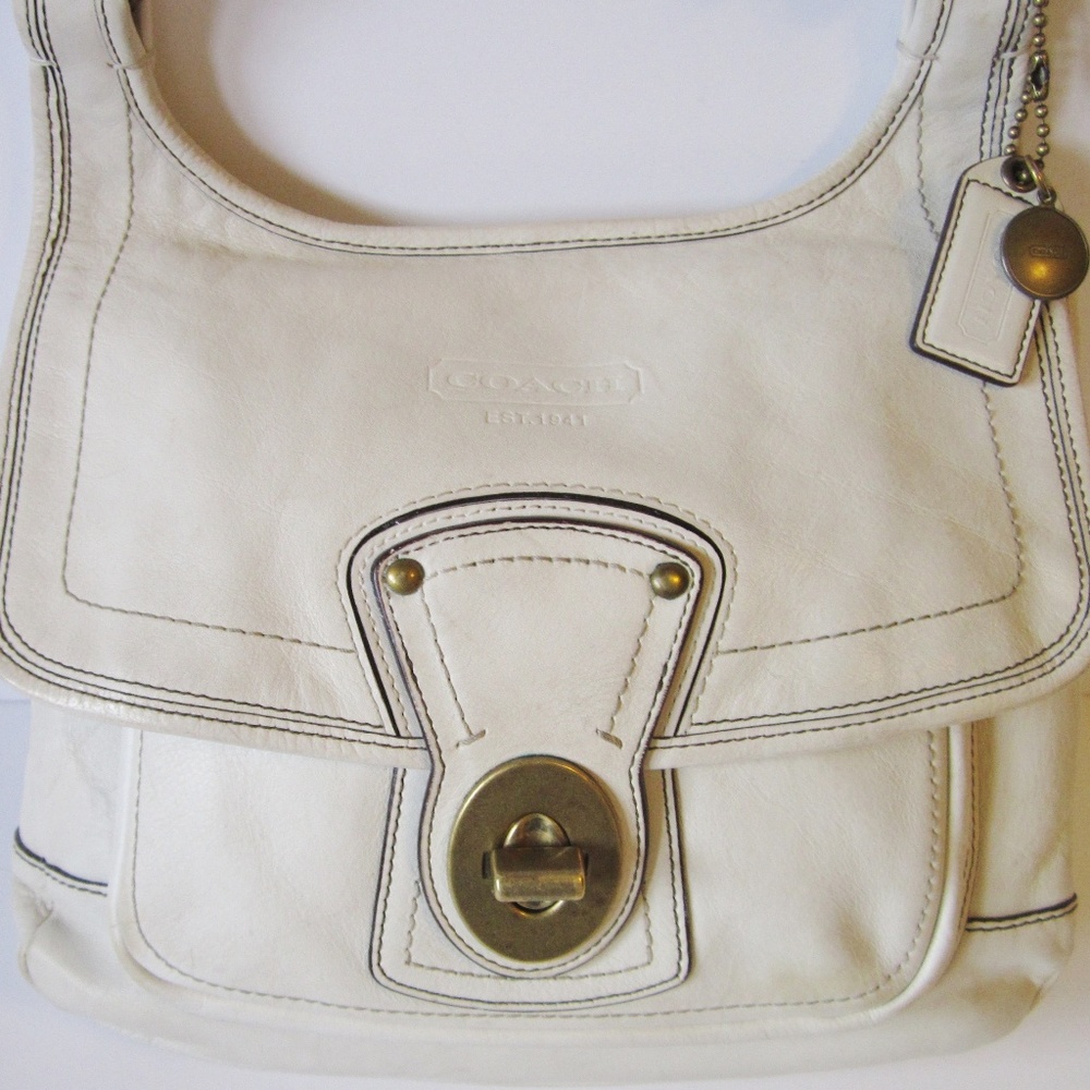 Coach Hippie 10325 Off-White Leather Crossbody EUC